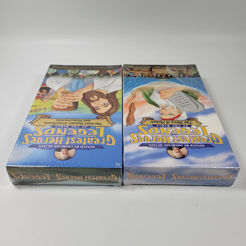 Greatest Heroes and Legends of the Bible Jesus & Moses Charlton Heston VHS Lot - Picture 2 of 5